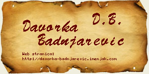 Davorka Badnjarević vizit kartica